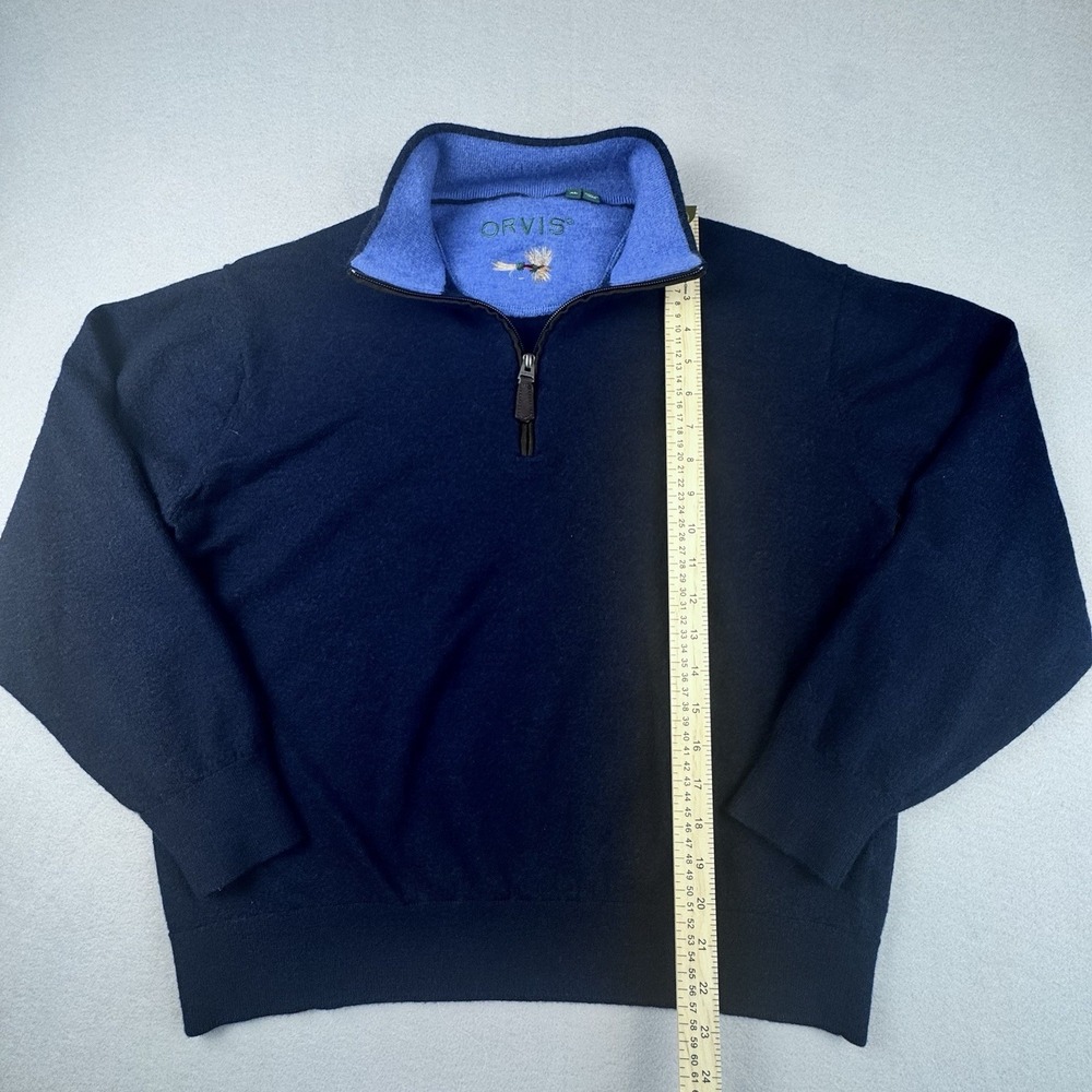 Orvis 100% Merino Wool Sweater 2.0 1/4 Zip Men XL (L) Pullover Blue Outdoor Gorp - Picture 2 of 8